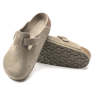 Cork Slippers European and American New Style Baotou Genuine Leather Round Toe Flat Outerwear Women's Shoes Regular Version Wide Bocken Shoes for Men