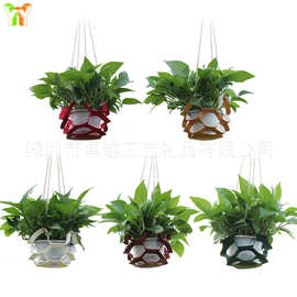 现货皮革花盆吊篮支架新款家居园艺花盆架子阳台可悬挂皮质吊篮