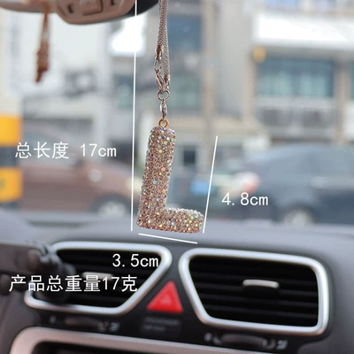 Car hanging | pendant pendant - l-letter-car-pendant-ab-color-transparent-diamond