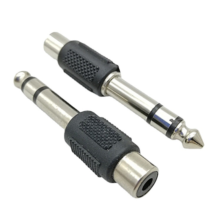 厂家直销话筒6.5双声道转RCA母AV母接头6.35转莲花母头调频台插头
