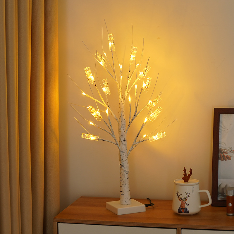 Luz de Navidad LED transfronteriza lámpara de abedul lámpara de árbol de huevo lámpara de árbol decoración de regalo de habitación al aire libre árbol de simulación de Halloween