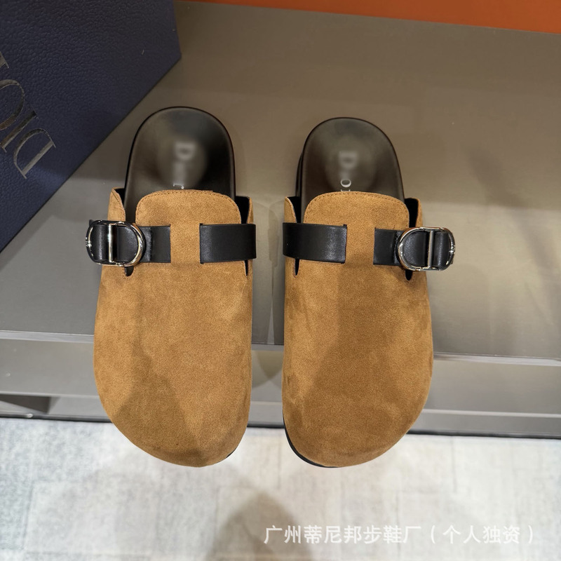 2026 Summer New European and American Retro Comfortable Slip-On Closed-Toe Mules with Belt Buckle, Super Popular Birkenstock Shoes 2026 Summer New European and American Retro Comfortable Slip-On Closed-Toe Mules with Belt Buckle, Super Popular Birkenstock Shoes