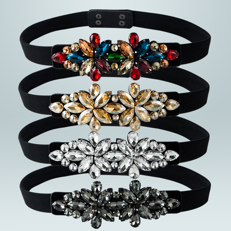 Fashion Flower Rhinestone Diamond Artificial Gemstones Women's Corset Belts display picture 3