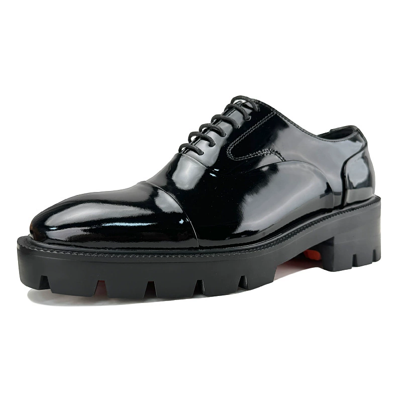Мужские деловые повседневные черные свадебные глянцевые кожаные туфли Labubu оптом