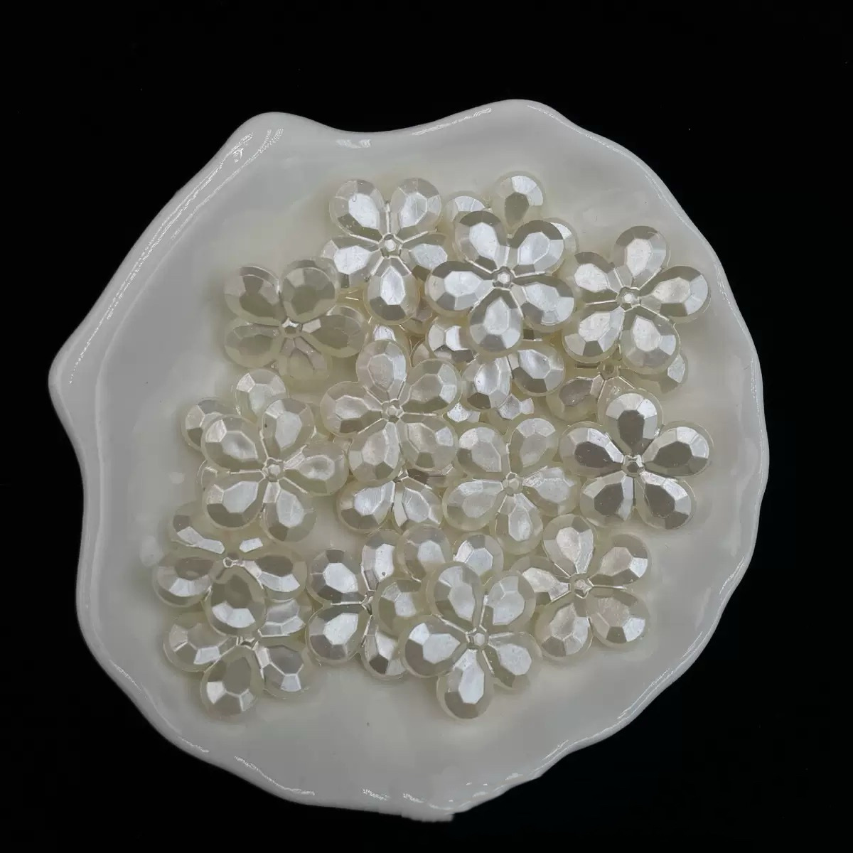 亚克力五瓣梅花透明仿水晶串珠子 diy手工材料古风收腰挂件手机链