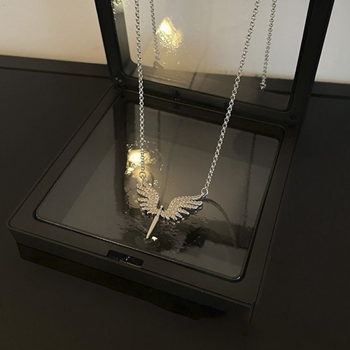 Men's Angel Wings Necklace Personalized Design with a High-End Hip-Hop Style, Versatile Summer New Arrival Accessory for Women, Trendy and Simple Jewelry