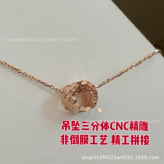 高版尚美蜂巢项链蜂巢太阳项链V金镀18k金百搭轻奢小蛮腰蜂窝项链