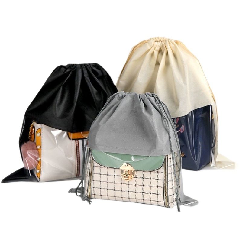 Bolsa de polvo bolsa de almacenamiento al por mayor ropa transparente no tejida bolsa de mujer bolsa de embalaje bolsa de cordón a prueba de humedad logotipo impreso