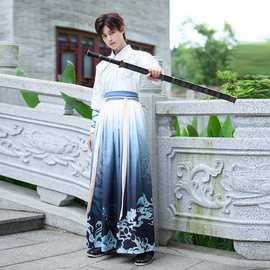复古汉服男班服艺术表演情侣装刺绣侠客中国风武侠仙气飘逸cp套装