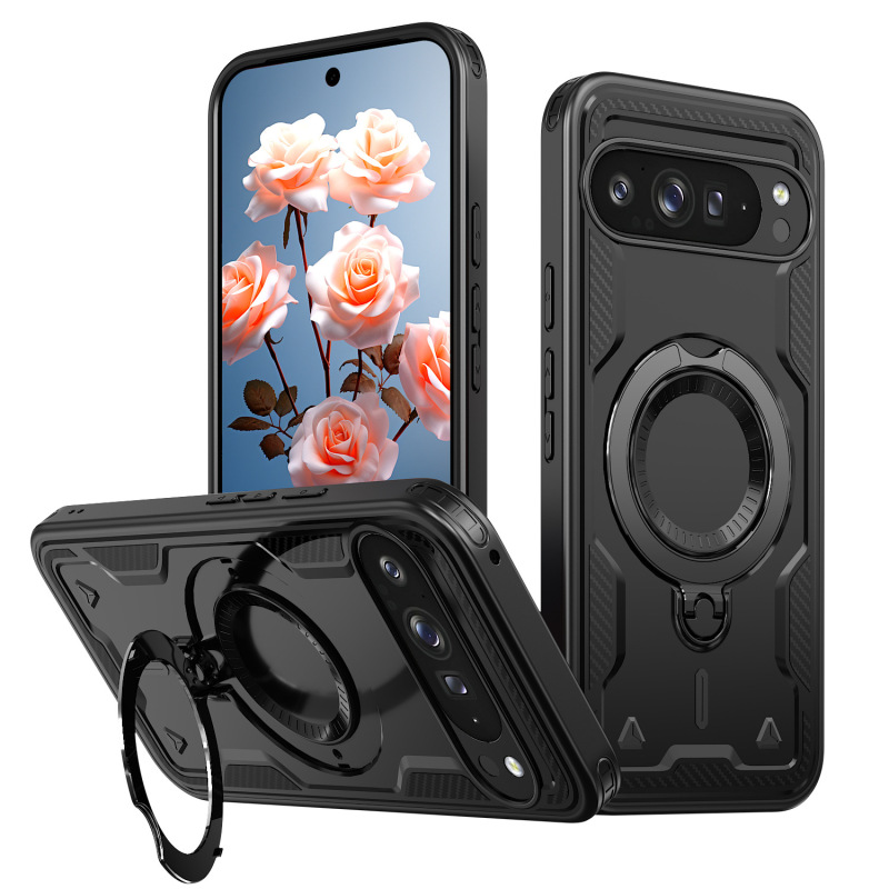 スポット適用携帯電話ケースピクセル9日間リング磁気吸引ピクセル9 PRO XL転倒防止360回転ブラケット|undefined