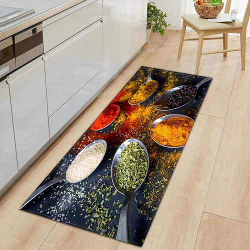 Cross-border seasoning kitchen absorbent long strip anti-slip mat doormat household kitchen condiments entry mat bedroom mat
