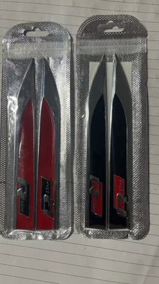 Body sticker: Plate Side Label Blade Decorative - pair-rline-red