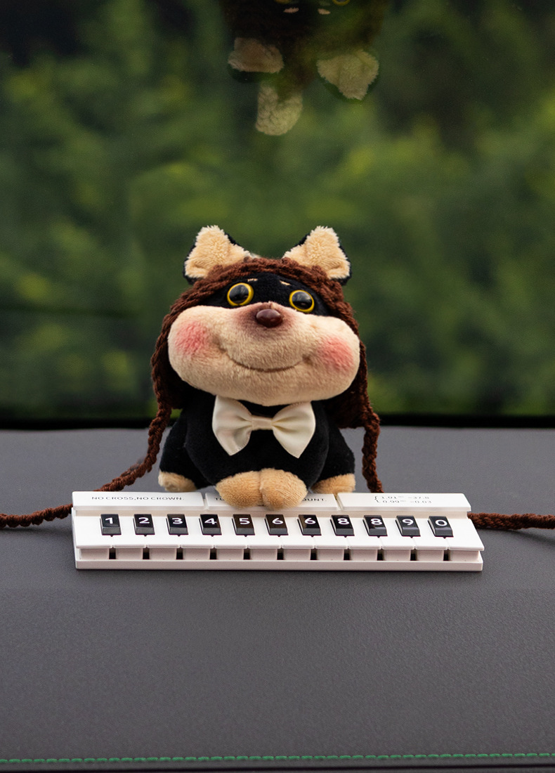 Gulu Handmade Original Bee Dog Girls' Temporary Parking Number Plate - High-End Creative Car Moving Phone Number Sign