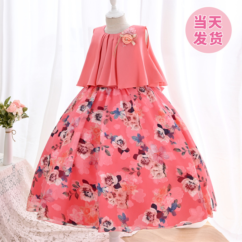 Children's host dress female summer new...