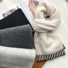 2025韩版新款冬季男士围巾含羊毛高级感设计款保暖加厚men scarf