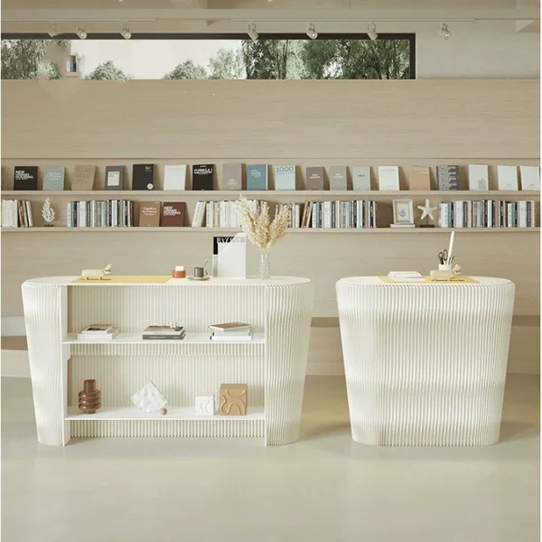 Paper-based front desk counter for small and medium-sized offices, reception desk for medical and beauty clinics, studio design with artistic style