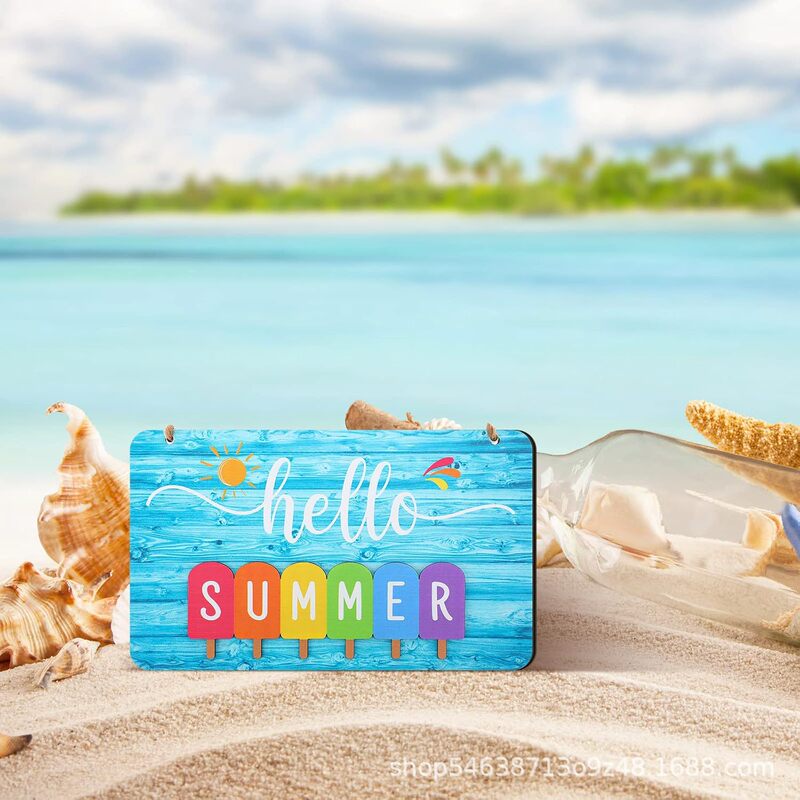 Cross-border Spring and Summer Logo Rural Wood Decoration Listing Wooden Logo Listing Front Door Wall Home Jewelry