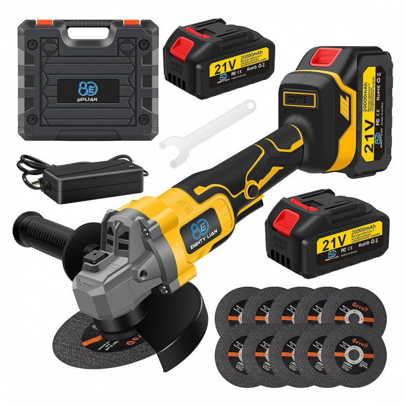 125充电式角磨机锂电21V无刷角磨机抛光机切割机充电打磨机10锯片
