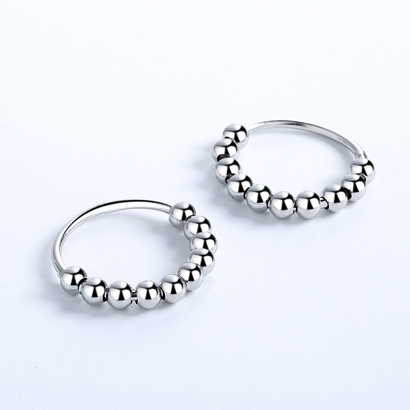 Simple Style Solid Color Copper Beaded Plating Rings 1 Piece