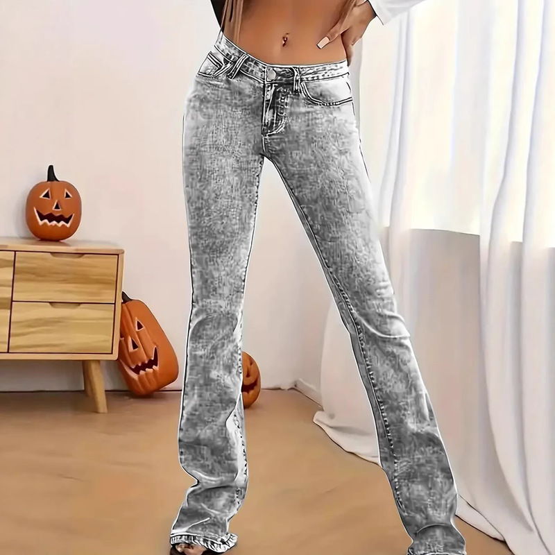 Women's Jeans, Stretchy, Casual, Simple, Gray Pants, Versatile, Slim Fit, Slimming, Flared Long Pants Women's Jeans, Stretchy, Casual, Simple, Gray Pants, Versatile, Slim Fit, Slimming, Flared Long Pants