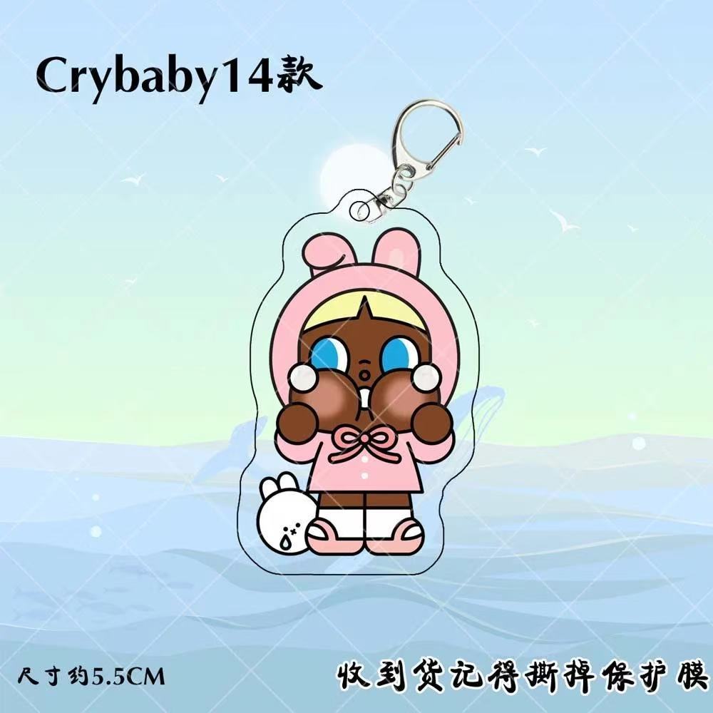 Crybaby llorando lindo divertido llavero acrílico periférico colgante de alto valor de la cara para enviar a amigos