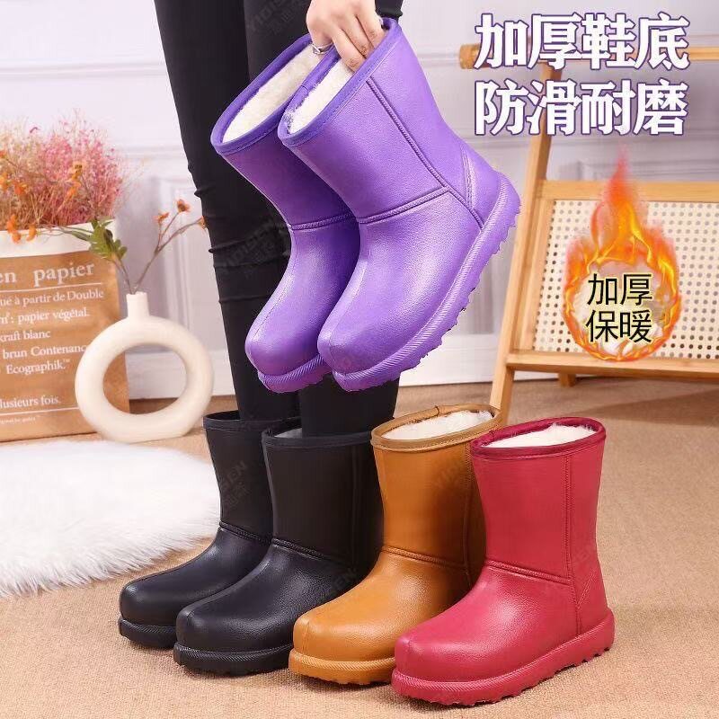 Bốt bông nữ cổ cao chống trượt giữ ấm chống thấm nước, đế dày gót thấp — Bốt bông nữ EVA - Màu nâu cà phê, 2008Bốt bông nữ EVA - màu tím, 2008EVA bốt bông nữ - màu đen, 2008EVA bốt bông nữ - màu đỏ chi tiết 13