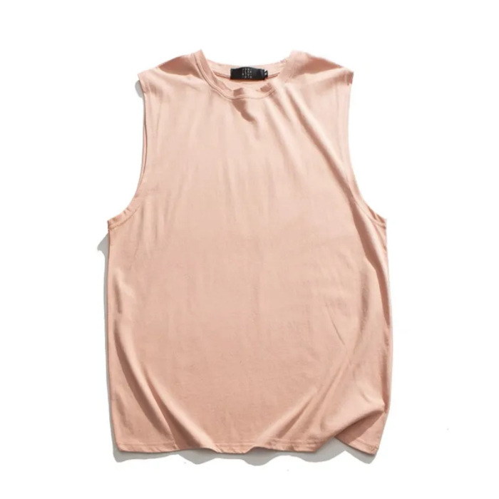 핑크색 단색 조끼