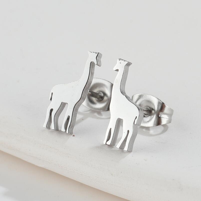 No Inlaid Inlay Material Ear Studs Classification PVD Coated 18K Gold Real Gold Plated Animal 304 Stainless Steel Cute Waterproof Non Tarnish Ear Studs