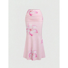 W 41800 Floral print mermaid long dress ����ӡ�������㳤ȹ��