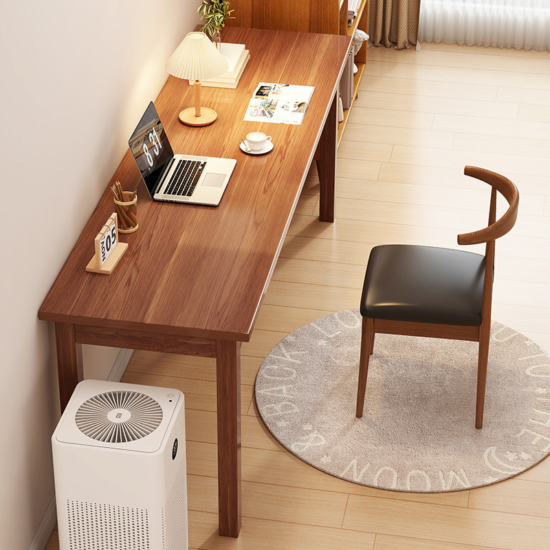 Solid wood leg long table Wall narrow table desk double desk home study computer desk retro Workbench