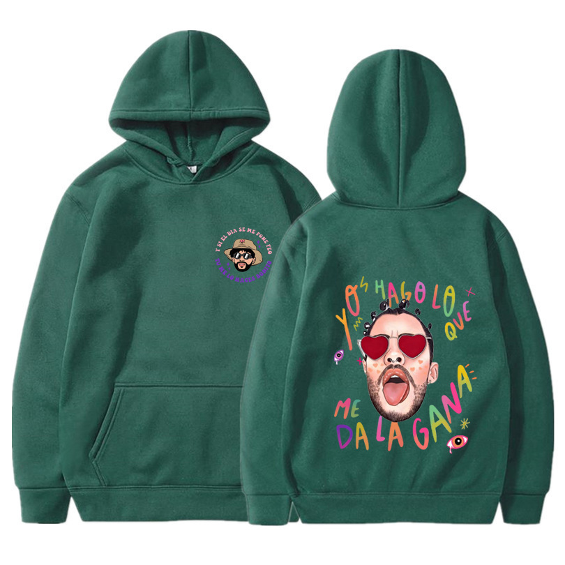 Nuevos productos transfronterizos un verano sin ti bad bunny moda estampada para hombre suéter casual con capucha para mujer