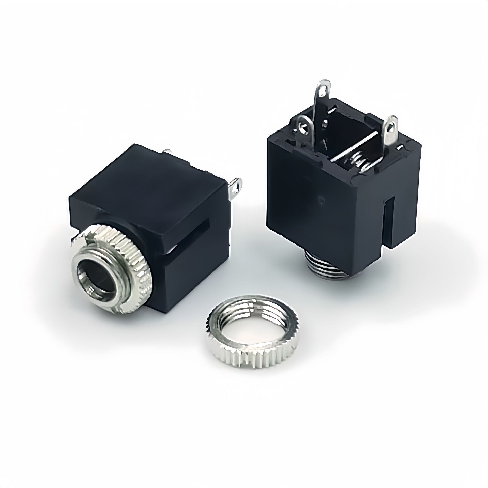 供应PJ-301CM 3.5mm立式带螺纹耳机插座接口双声道音视频开关母座