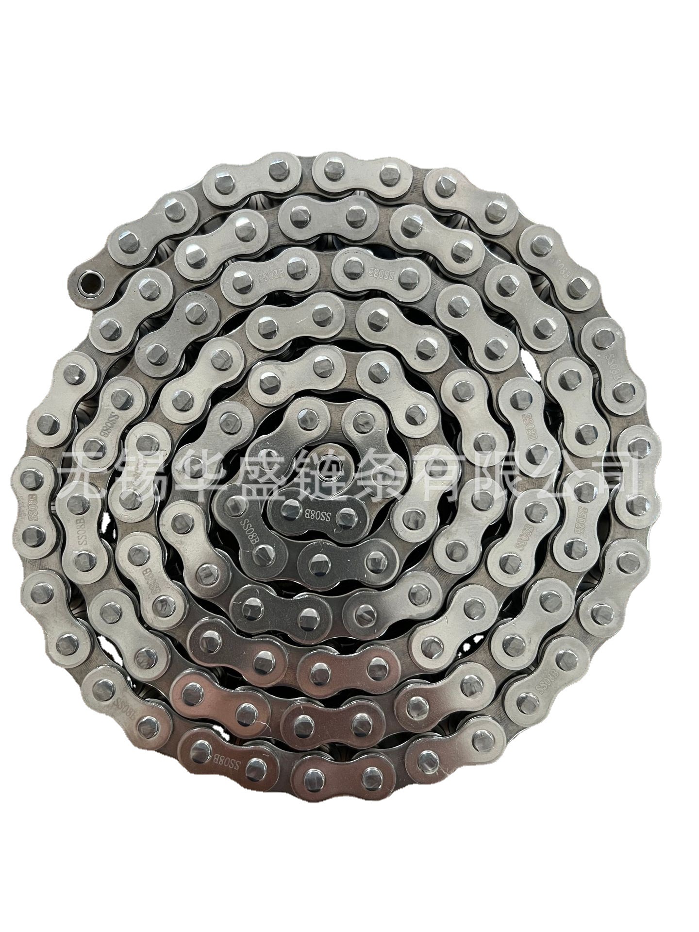 工厂供应304不锈钢B系列短节距精密滚子链 SS08B-1不锈钢传动链