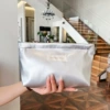 Bright silver cloth label