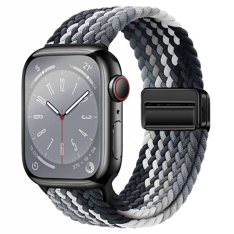 Подходит для Apple ApplewatchS10 магнитная пряжка плетёный нейлоновый ремешок 9876 Samsung Huawei 20/22 браслет