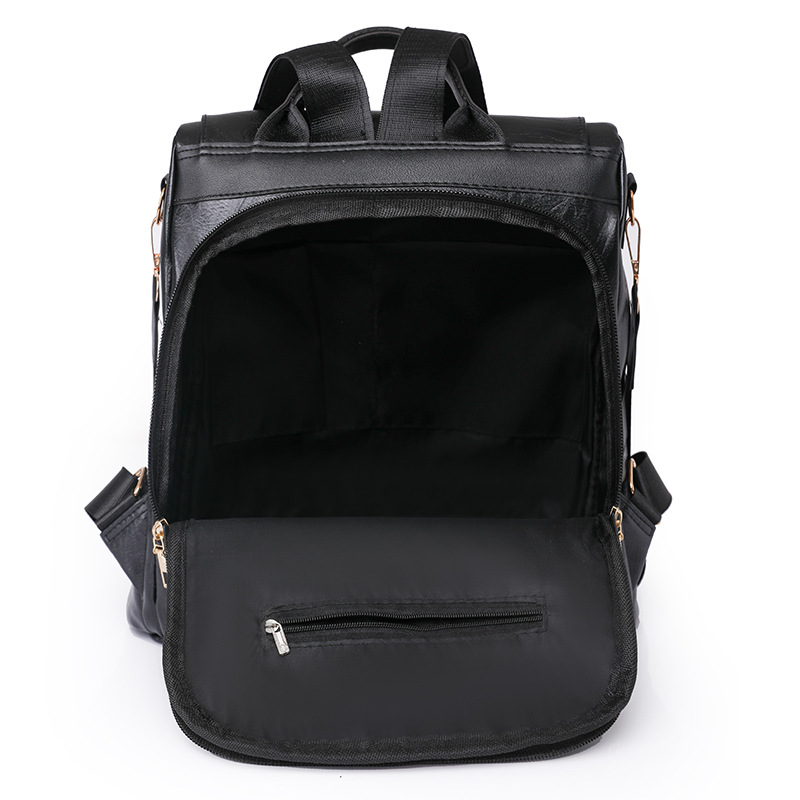 2023 primavera nuevo estilo casual damas remache cuero suave mochila de viaje multifuncional de un solo hombro con hilo de bordar de moda