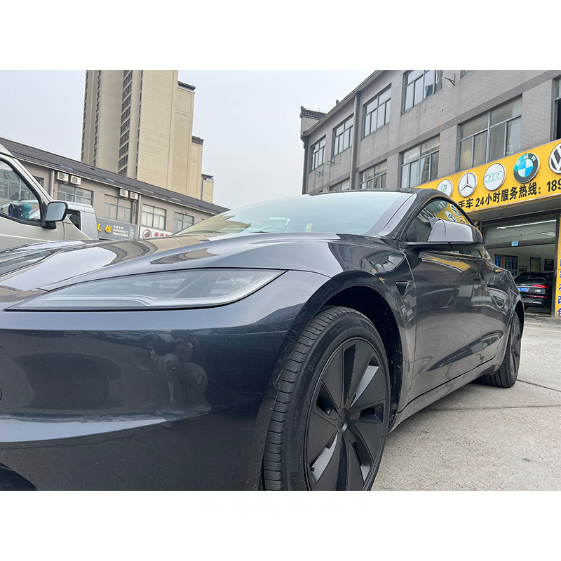 Suitable for refurbished new Tesla model3 horn mirror cover car modification bright black/carbon braze dimension