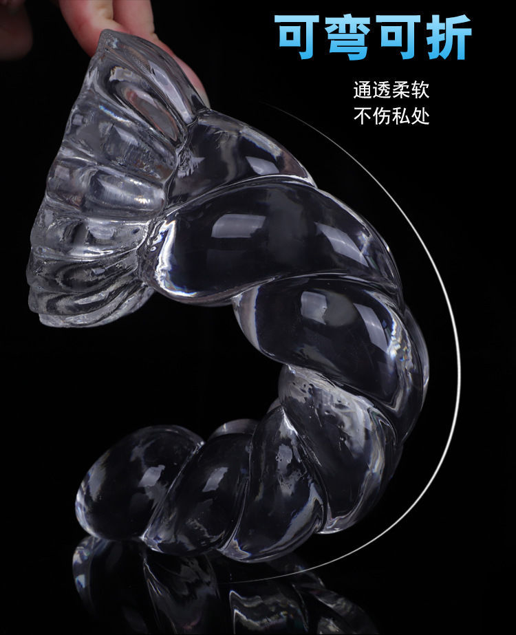 Twist Crystal Anal Plug, Transparent Oversized TPE Plug for Adults — detail image 6