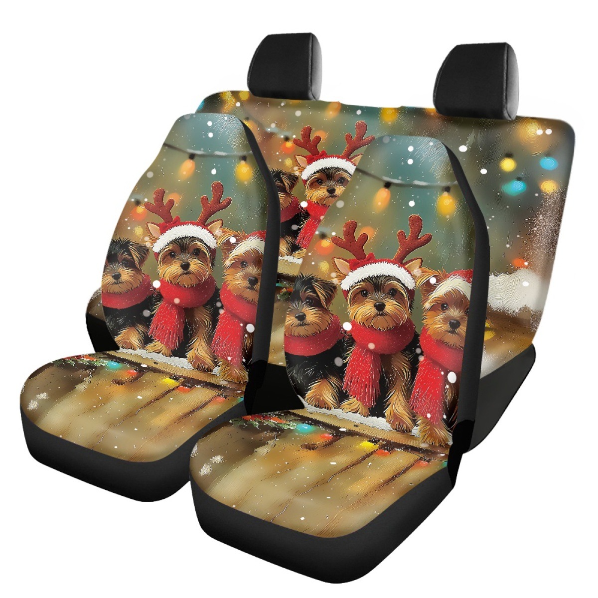 Cross-border Amazon Christmas-themed cat car seat covers, front and rear seat protectors, car interior decorations