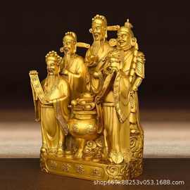 五路财神店铺办公室客厅供奉客厅摆件家用财神爷大号铜像工艺品