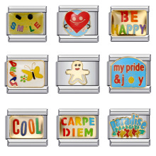 好心情意大利模块手链 DIY焊接滴油手镯 弹力拼接不锈钢表带链