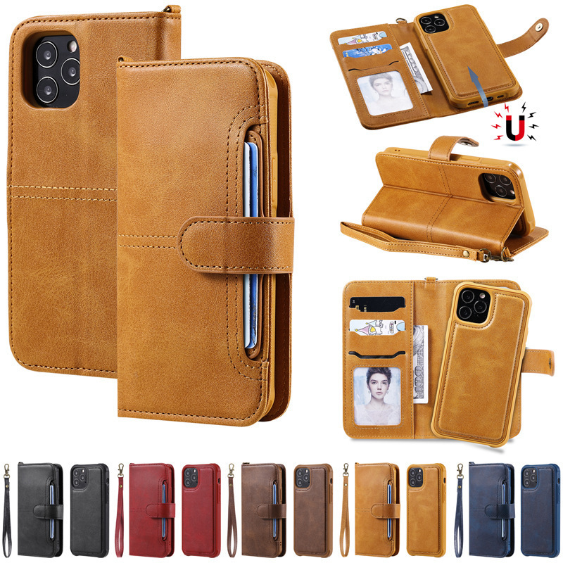 Suitable for Iphone12 Split Pure Color Multifunctional Mobile Phone Case Apple 12 Mini Lanyard Flip Wallet Leather Case Suitable for Iphone12 Split Pure Color Multifunctional Mobile Phone Case Apple 12 Mini Lanyard Flip Wallet Leather Case