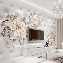 8d欧式卧室客厅电视背景墙纸大型无缝壁画3D立体软包玫瑰壁纸墙布