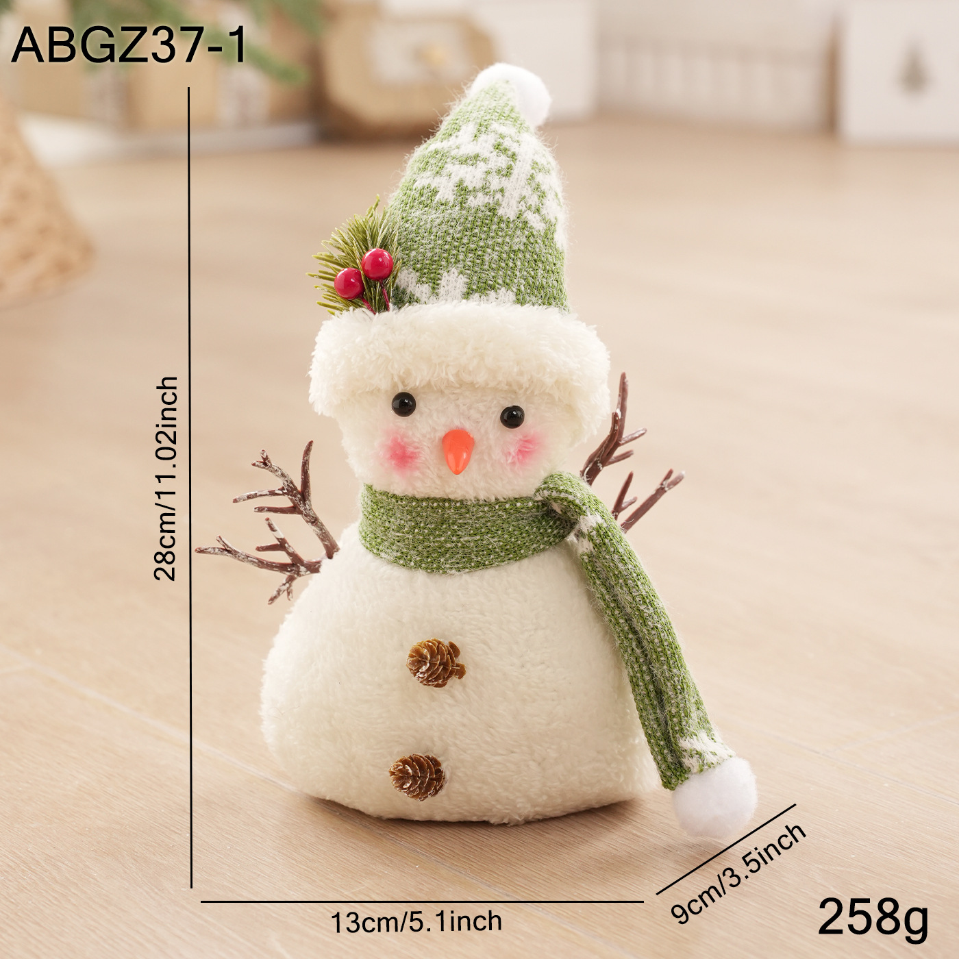 Nuevos muñecos de peluche transfronterizos muñecas de nieve muñecas decoración de escritorio muñecas decoración de vacaciones