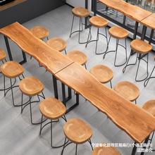 批发北欧实木吧台桌现代简约靠墙高脚桌椅休闲酒吧咖啡厅长条桌椅