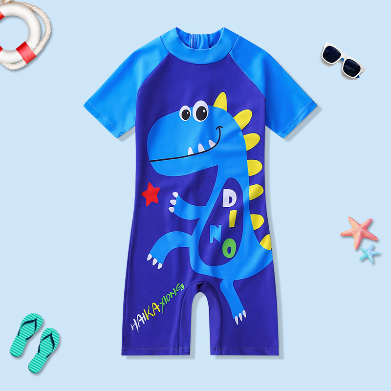 Dinosaurio de dibujos animados azul oscuro