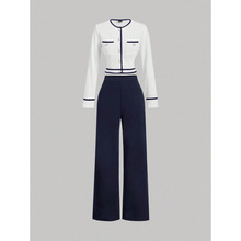 B 12787 High Waist Drape Wide Leg Pants ������������Ů��
