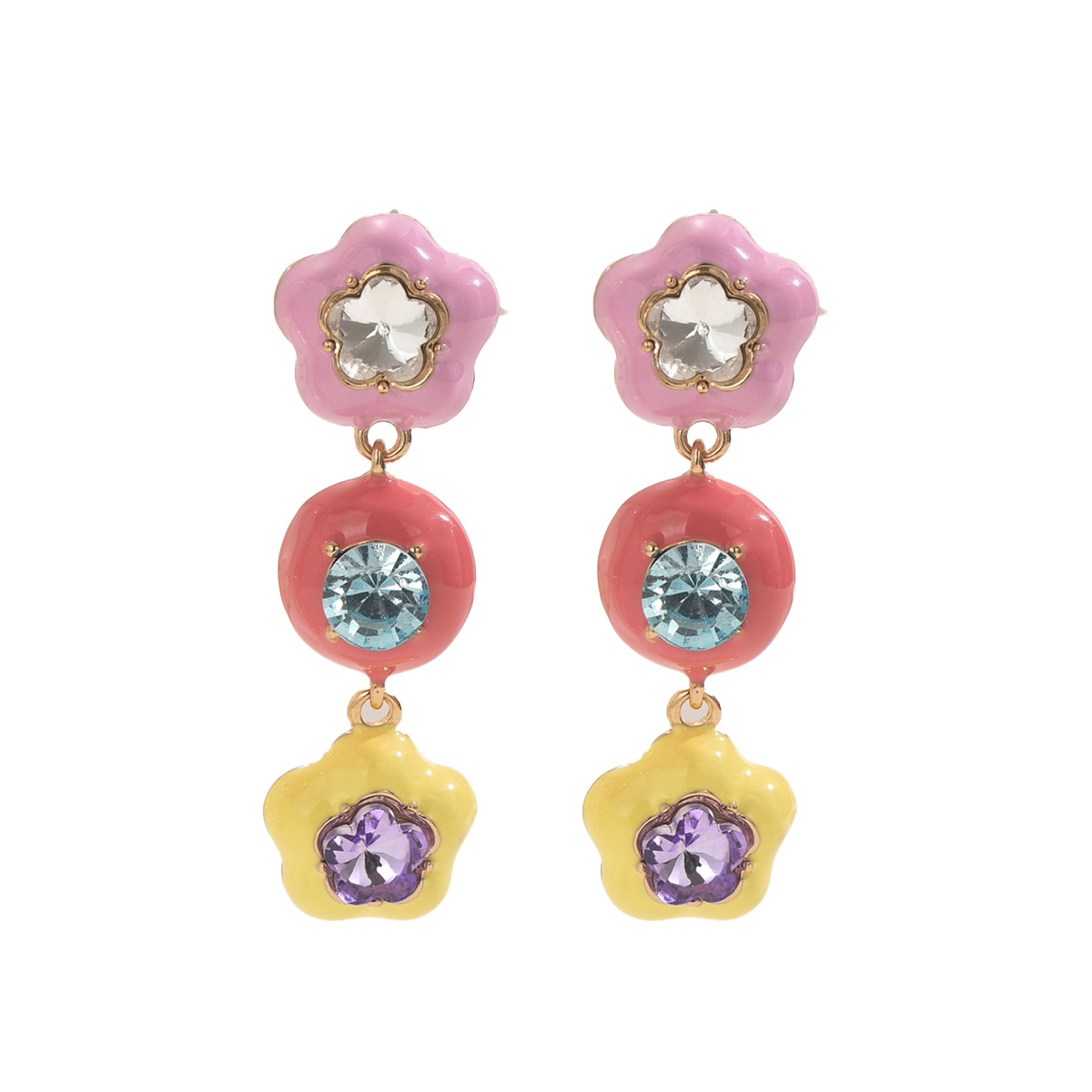Personalisierte Sternen-ohrringe Mit Tropföl Und Diamanten_voghion.com