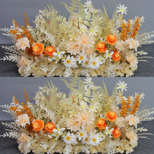 新款大款婚庆地排花仿真绢花成品装饰尤加利花排T台路引婚礼花艺