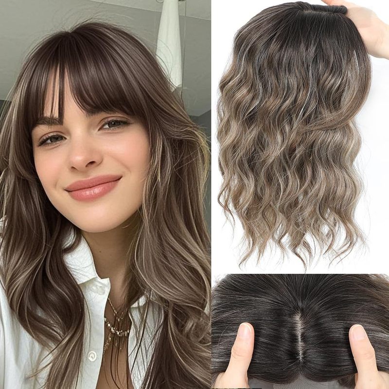 クロスボーダーフレンチスタイルエアーヘアウィッグ 女性用 夏 白髪隠し 頭頂部補充用ウィッグ 目立たない人工毛ウィッグ|undefined